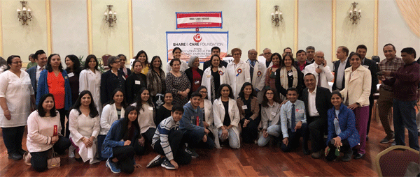 Share & Care volunteers at Hindu Samaj Mandir in Mahwah, New Jersey, during the 8th Annual Health & Wellness Fair, October 20, 2019.